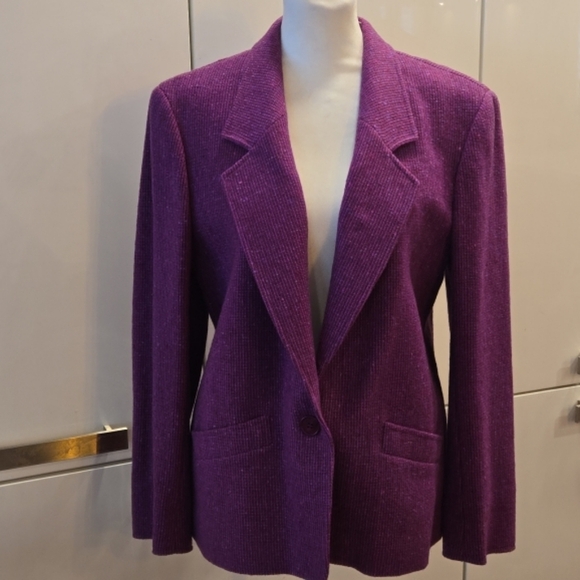 VTG Pendleton Womens Tweed Virgin Wool One Button Blazer Size 6P - Picture 1 of 11